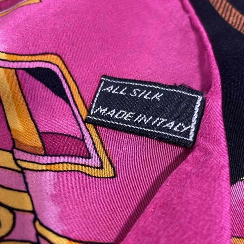 Rochas Paris Pink and Gold Scarf